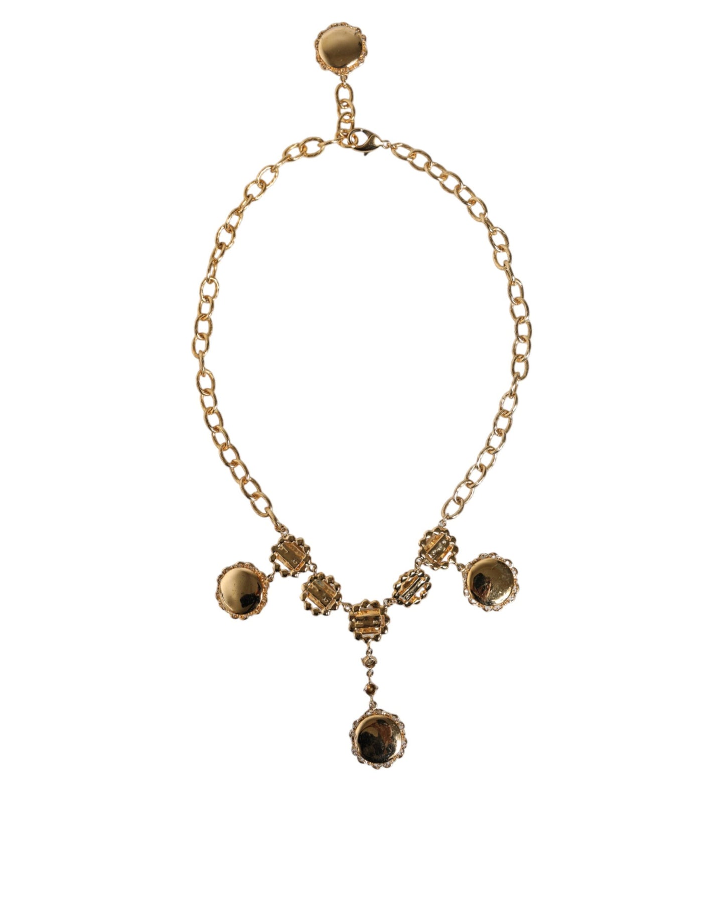 Dolce & Gabbana Statement-Halskette mit goldener Kette und Kristalluhr aus Messing