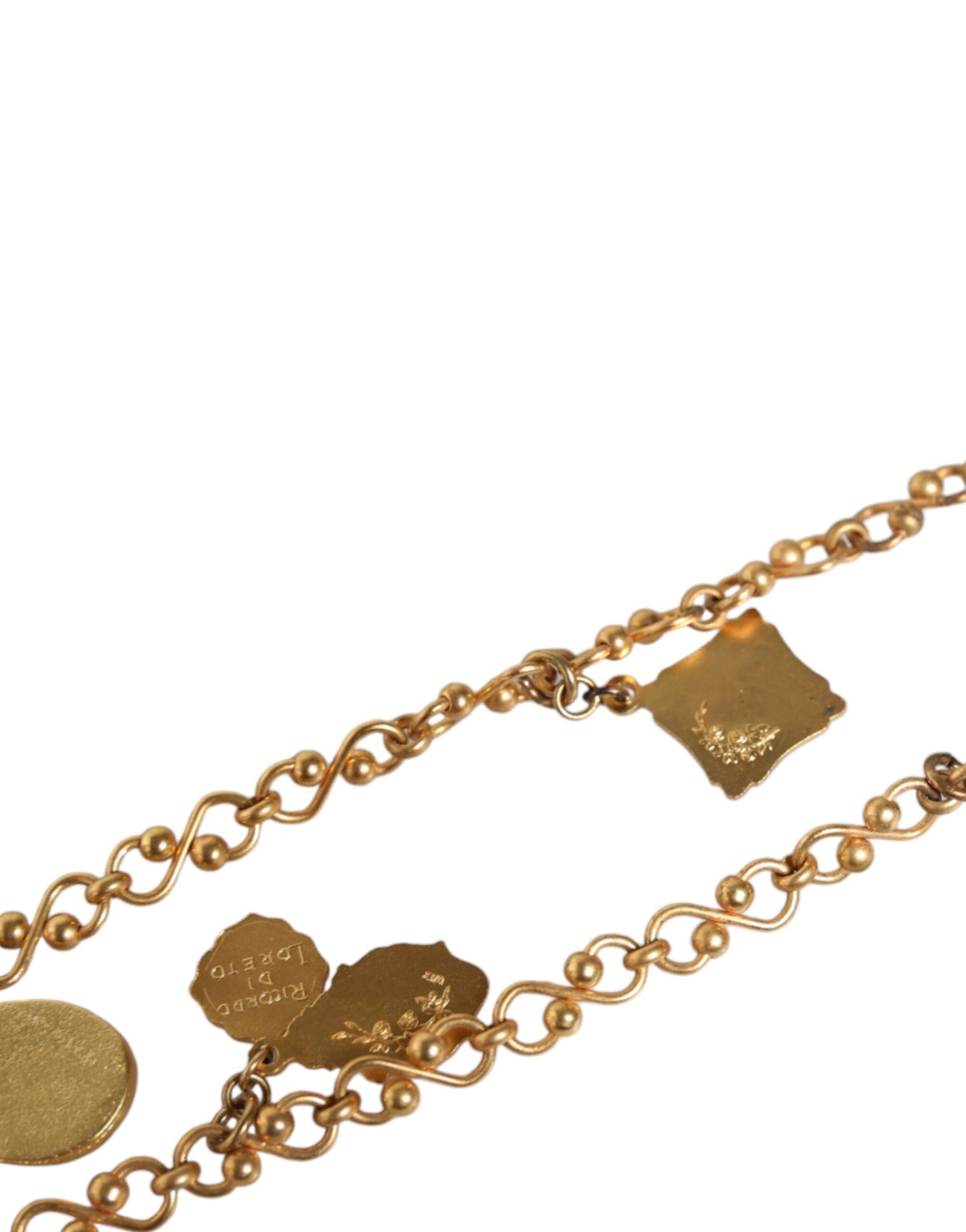 Dolce & Gabbana – Halskette mit religiösem Kreuzanhänger aus goldfarbener Messingkette