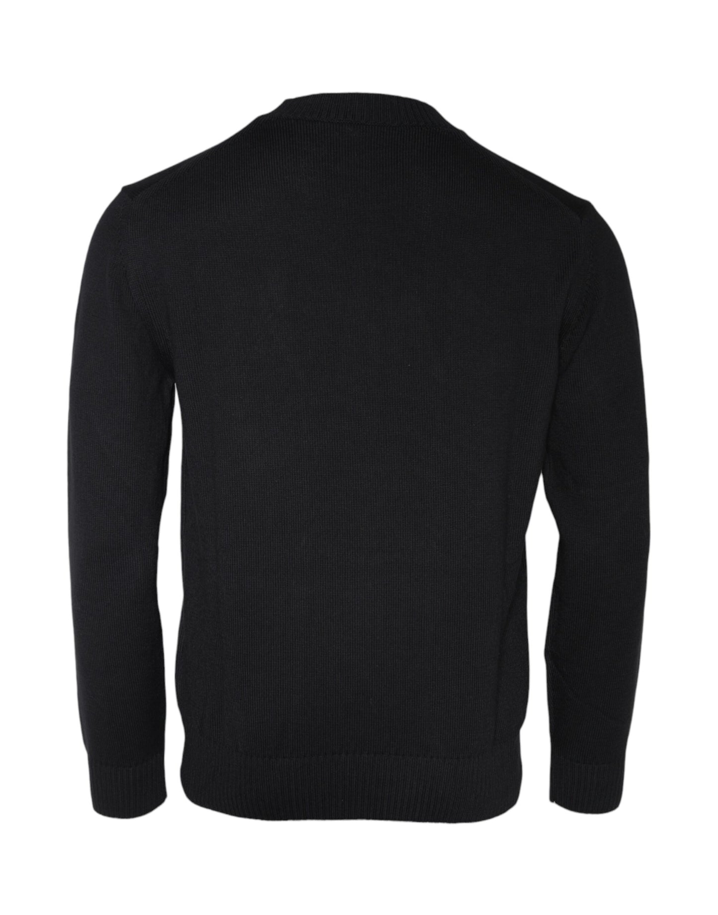 Versace – Schwarzer Pullover mit Rundhalsausschnitt und Medusa-Stickerei