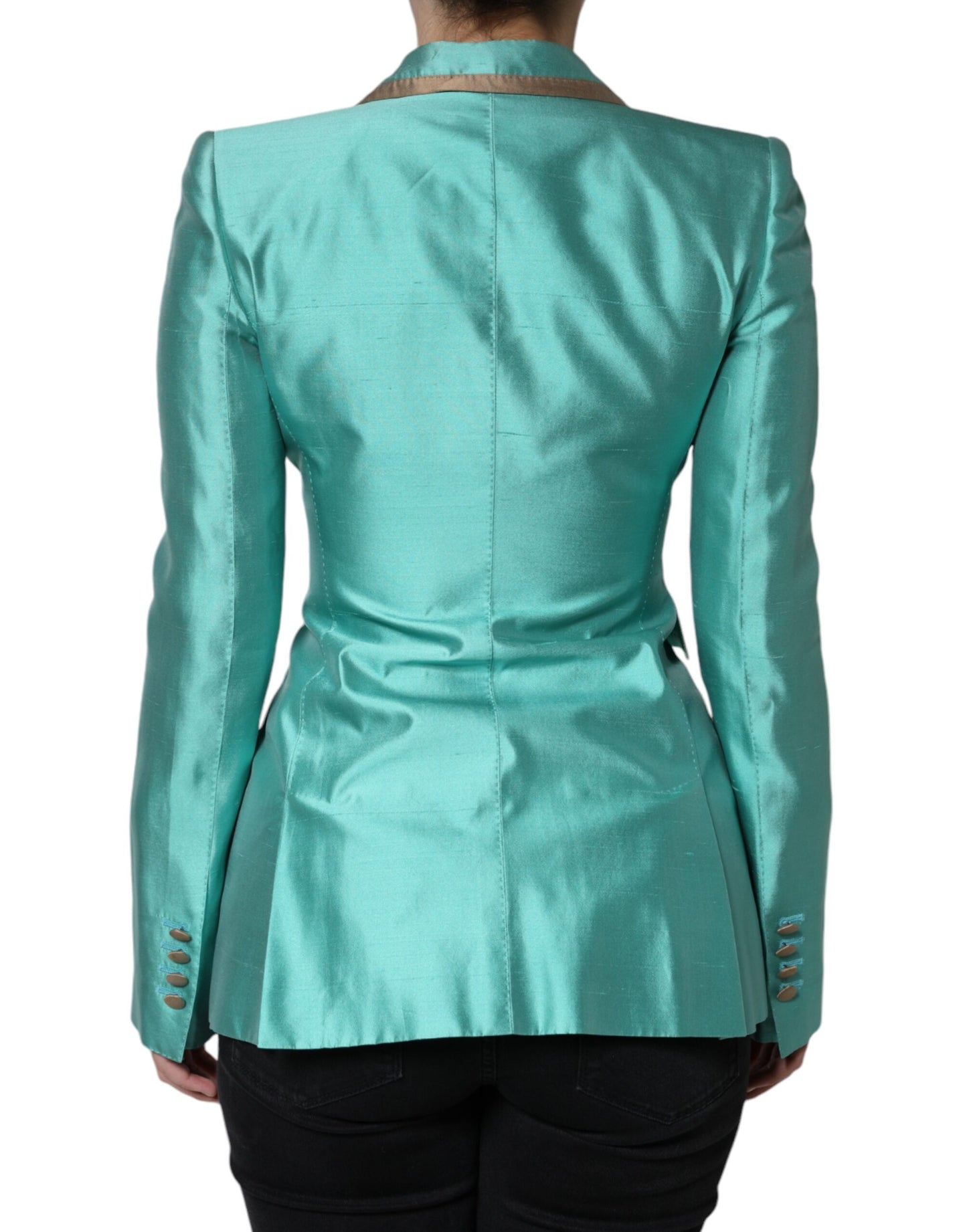 Dolce & Gabbana – Einreihige Blazerjacke in Metallic-Grün
