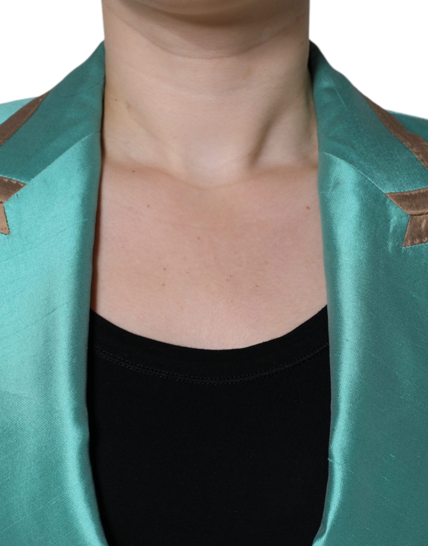 Dolce & Gabbana – Einreihige Blazerjacke in Metallic-Grün