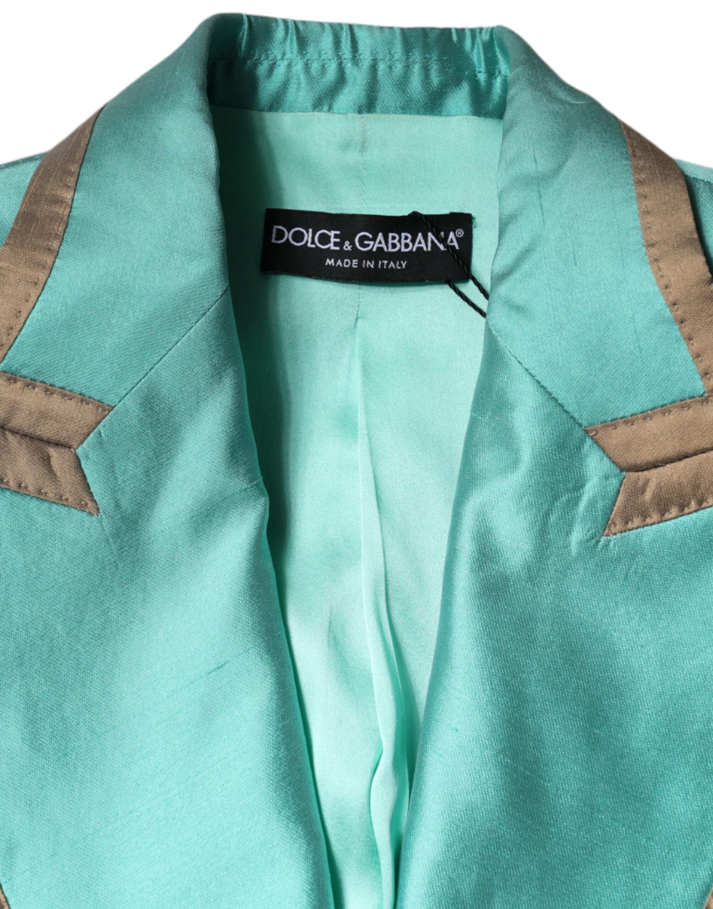 Dolce & Gabbana – Einreihige Blazerjacke in Metallic-Grün