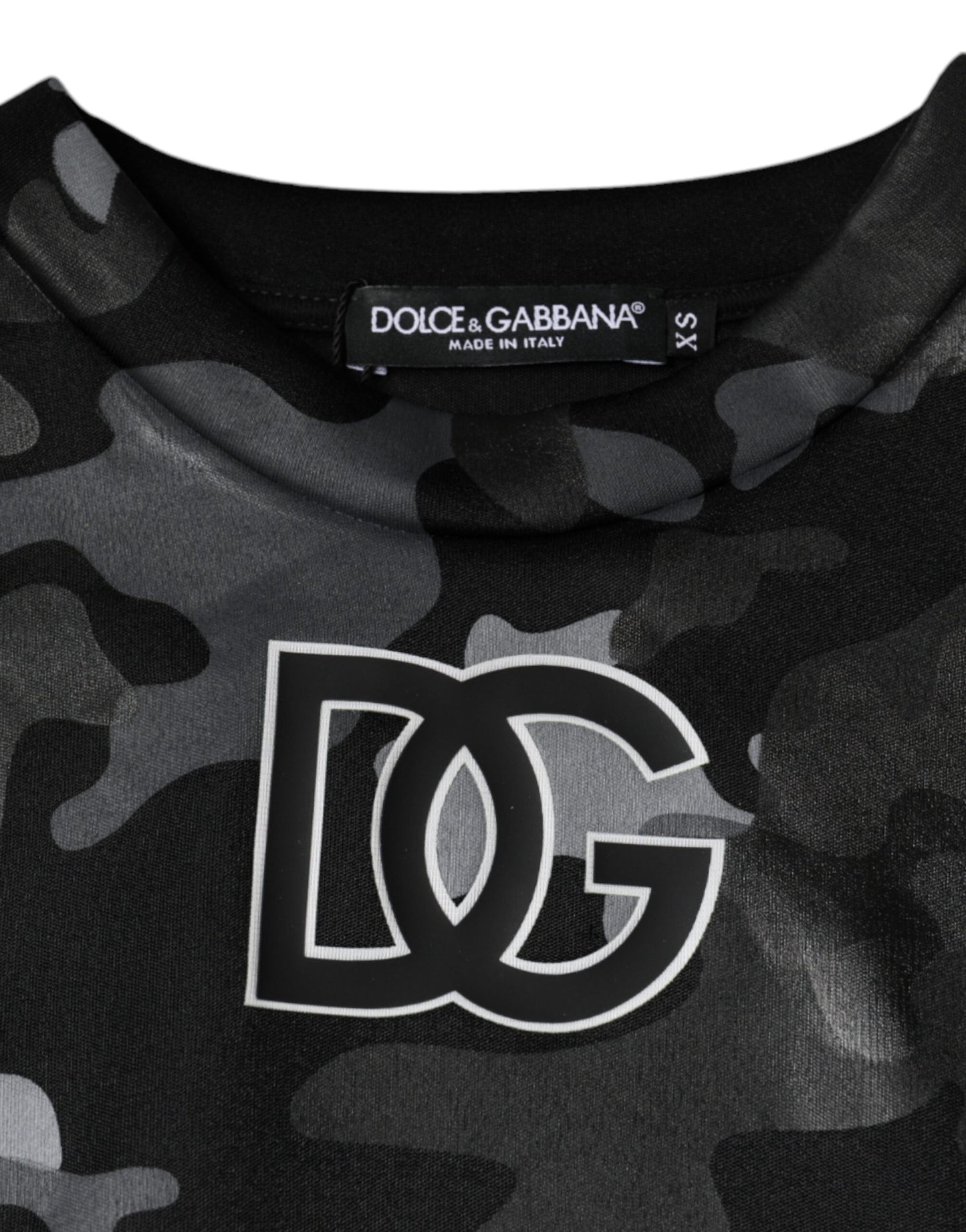 Dolce & Gabbana Schwarzer Camouflage-Sweatshirtpullover mit Rundhalsausschnitt