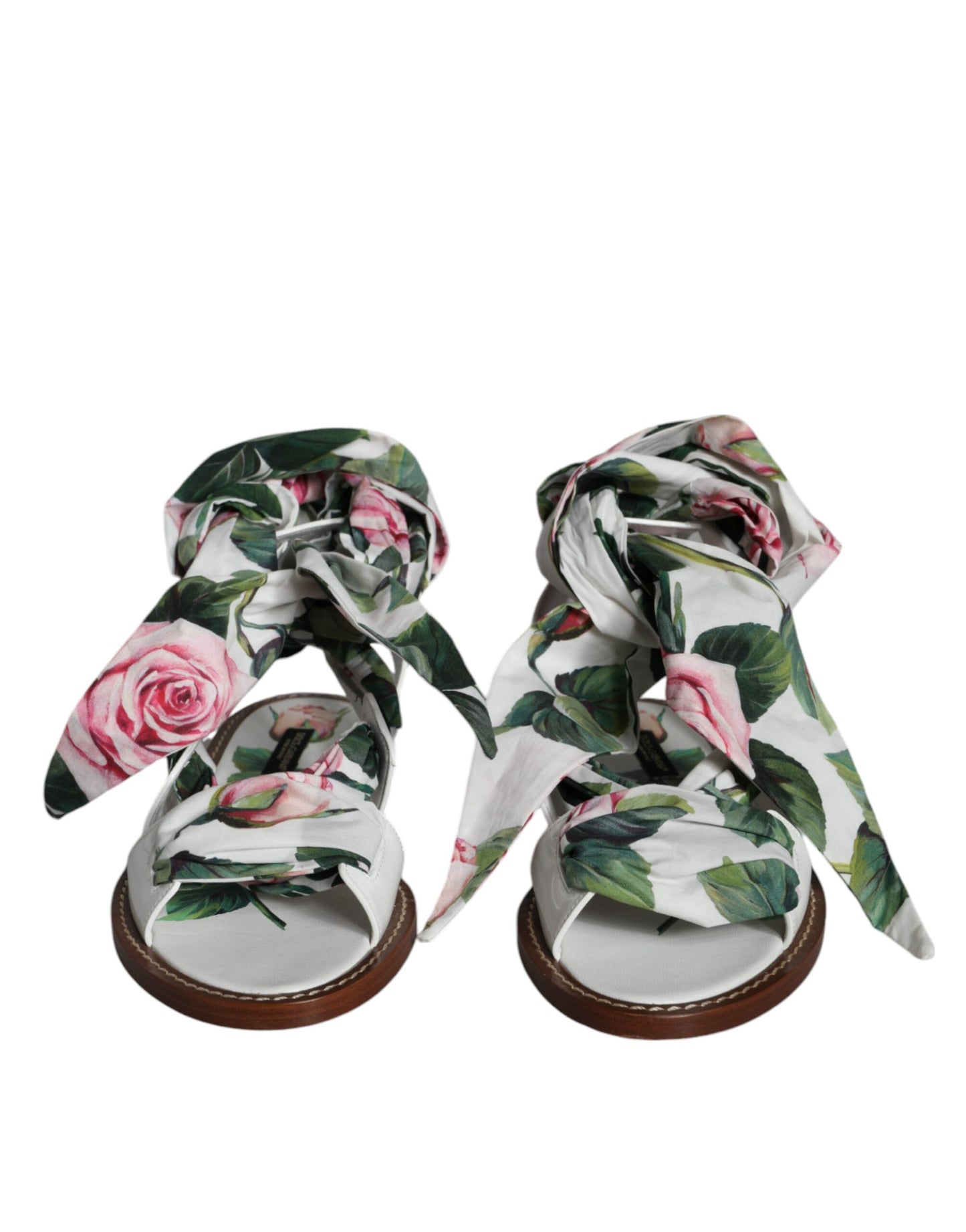 Dolce & Gabbana Sandalen mit mehrfarbigem Blumendruck und Knöchelriemen