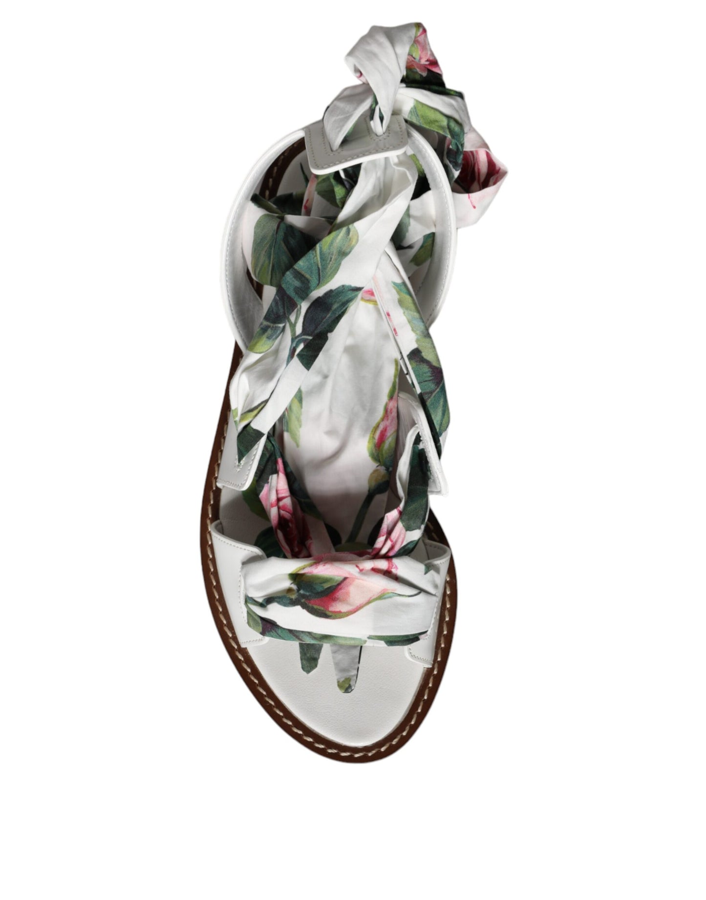 Dolce & Gabbana Sandalen mit mehrfarbigem Blumendruck und Knöchelriemen