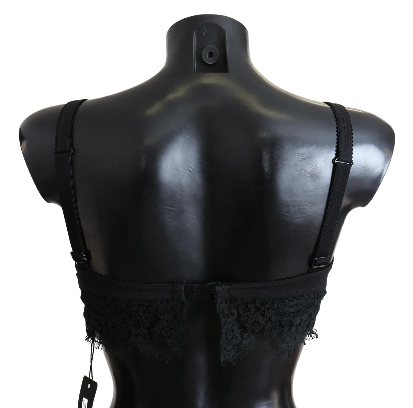 Dolce & Gabbana – Schwarze Stretch-Bralette-Unterwäsche aus floraler Spitze