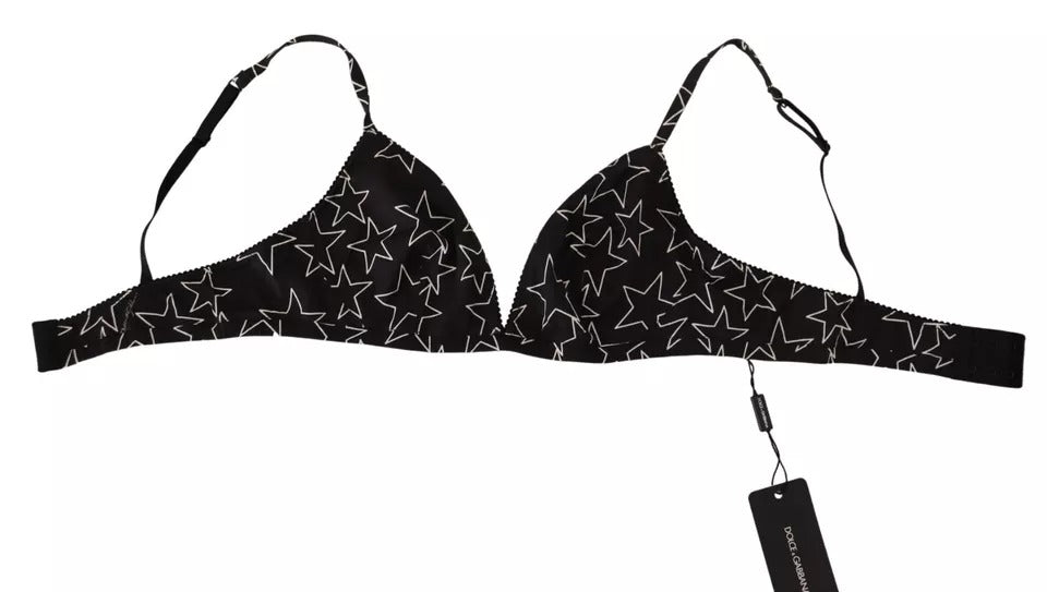 Dolce & Gabbana – Schwarzer Millennials Star – Bügelloser Baumwoll-BH