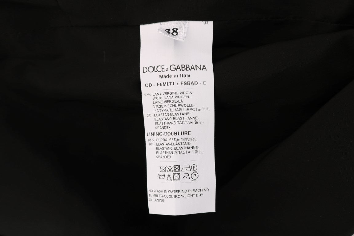 Dolce & Gabbana Graues Stretchkleid aus gepunkteter Wolle