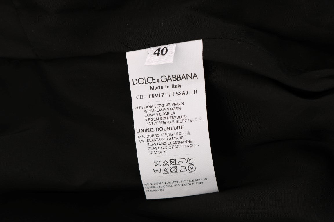 Dolce & Gabbana Graues Etuikleid aus Wolle mit Punkten