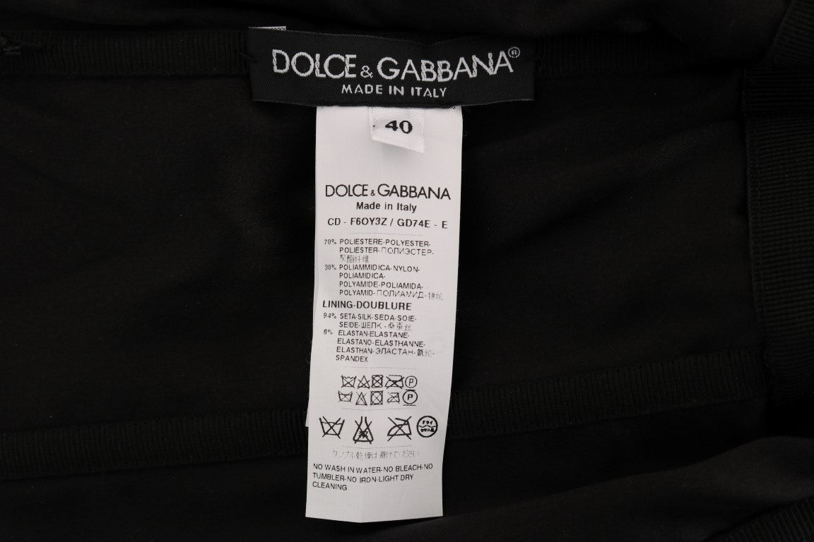 Dolce & Gabbana – Etuikleid mit Pailletten und schwarzen und roten Punkten