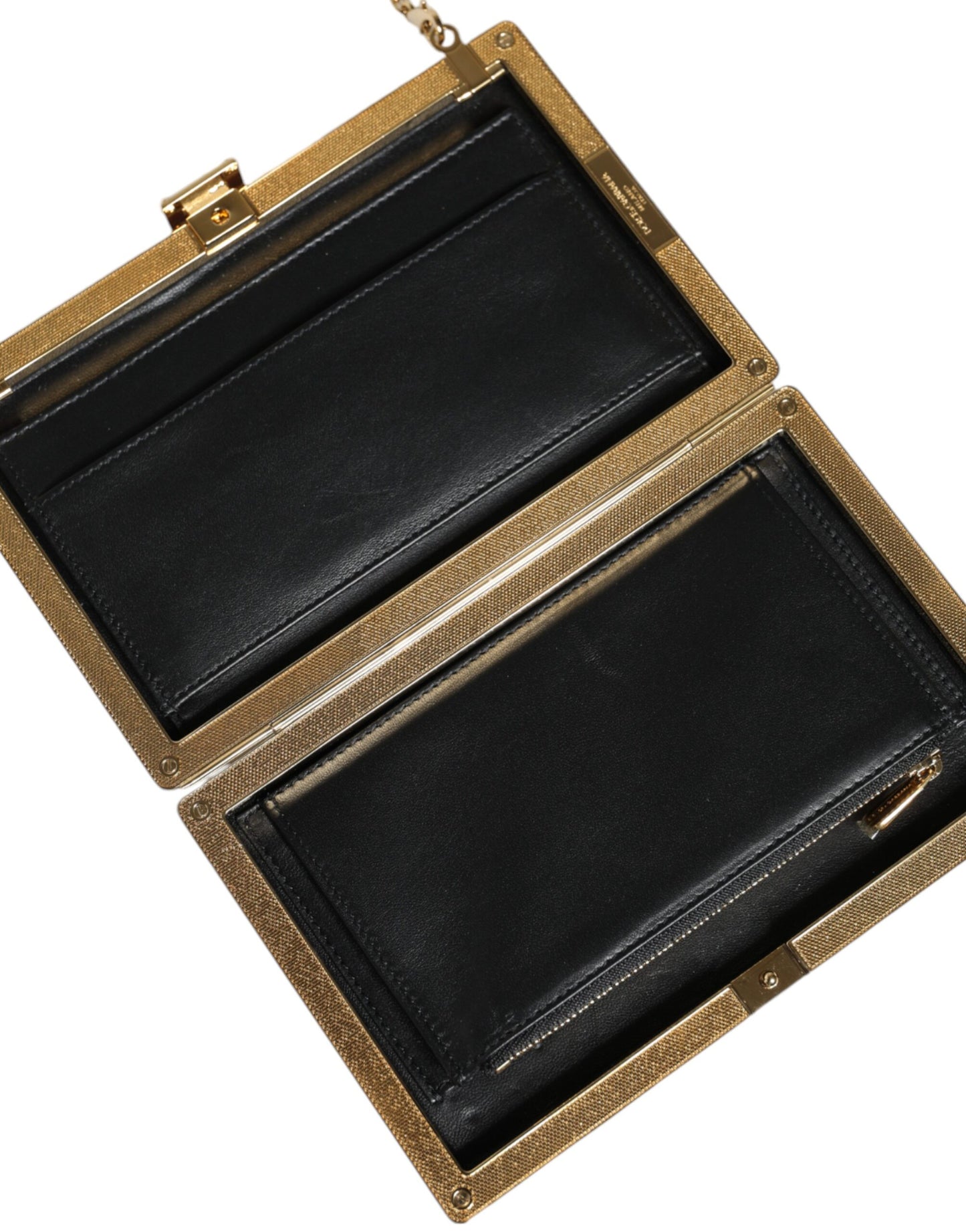 Dolce & Gabbana – Abend-Umhängetasche aus kastanienbraunem Leder