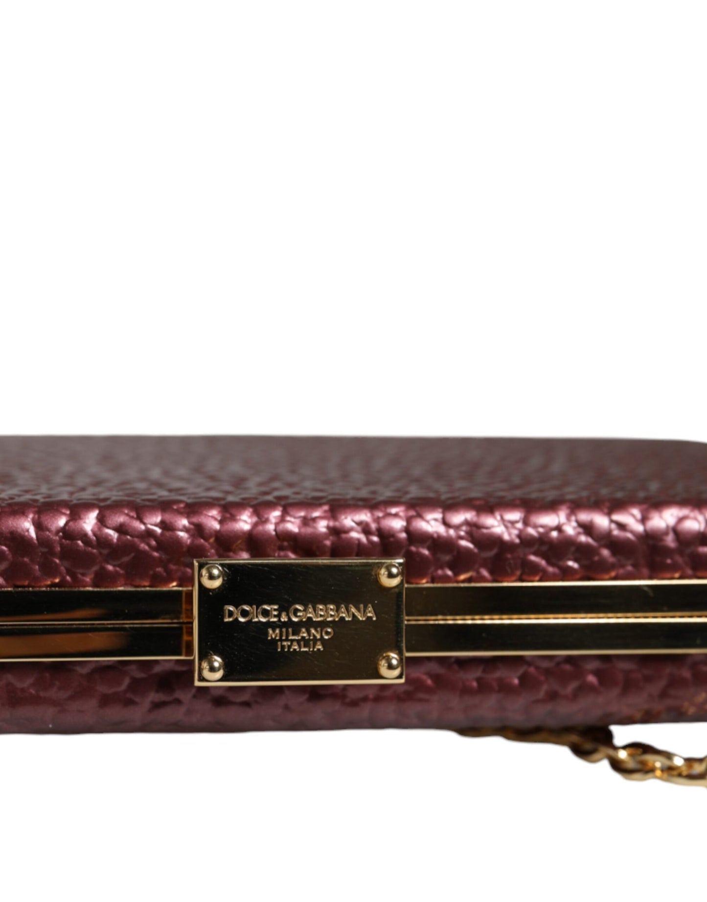 Dolce & Gabbana – Abend-Umhängetasche aus kastanienbraunem Leder