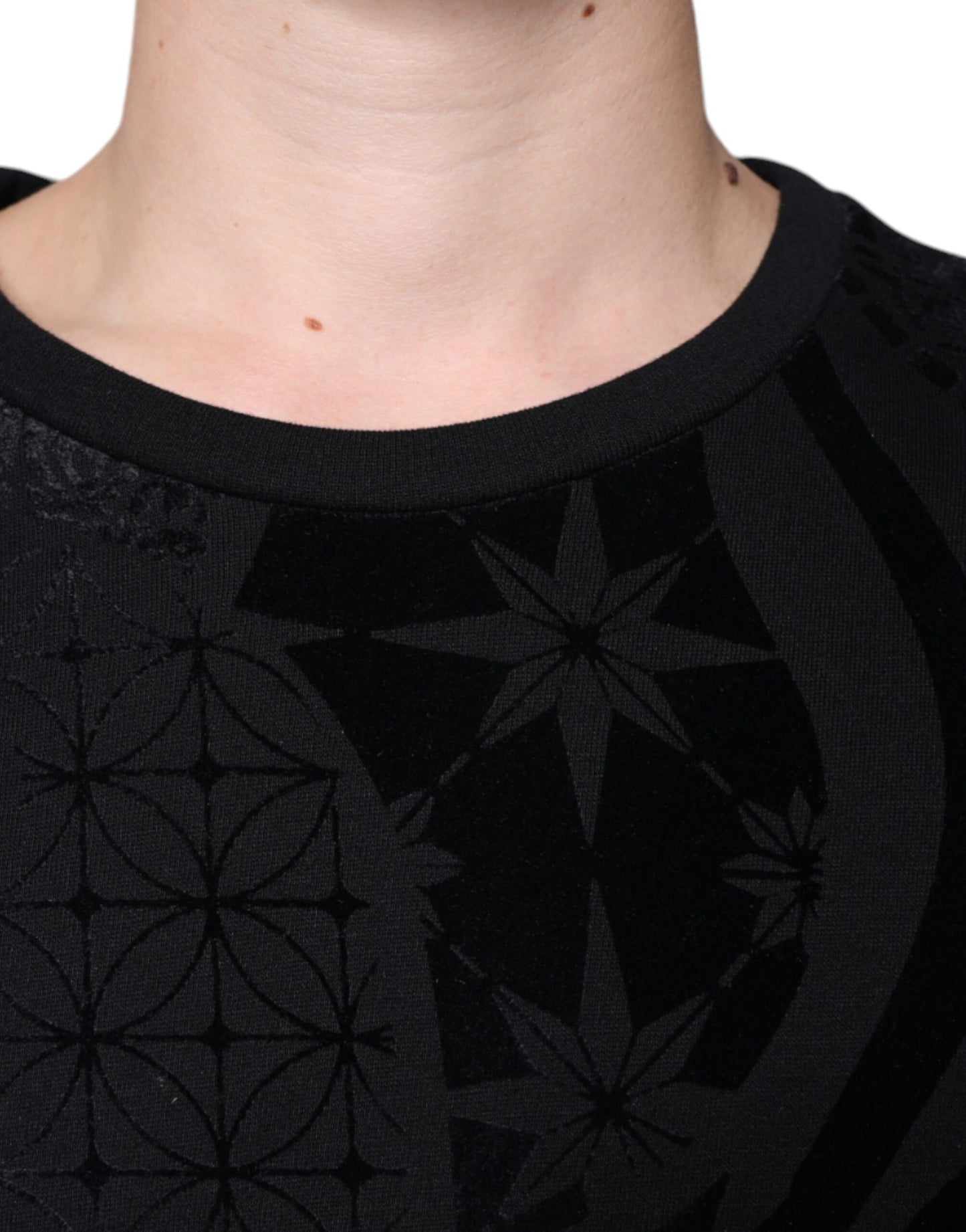 Dolce & Gabbana – Schwarzer Sweatshirtpullover mit Rundhalsausschnitt und Print
