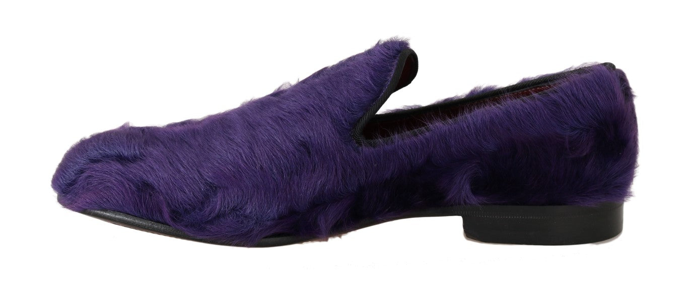 Dolce & Gabbana Lilafarbene Loafer aus Schafspelz