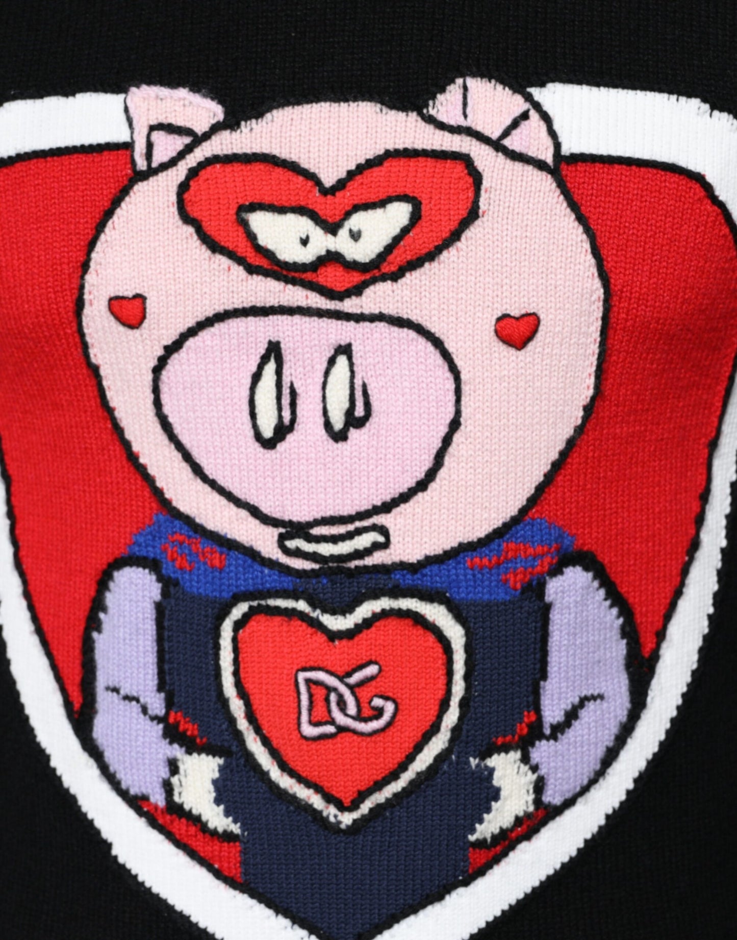 Dolce & Gabbana – Pullover „Pig of the Year“ aus schwarzem Kaschmir