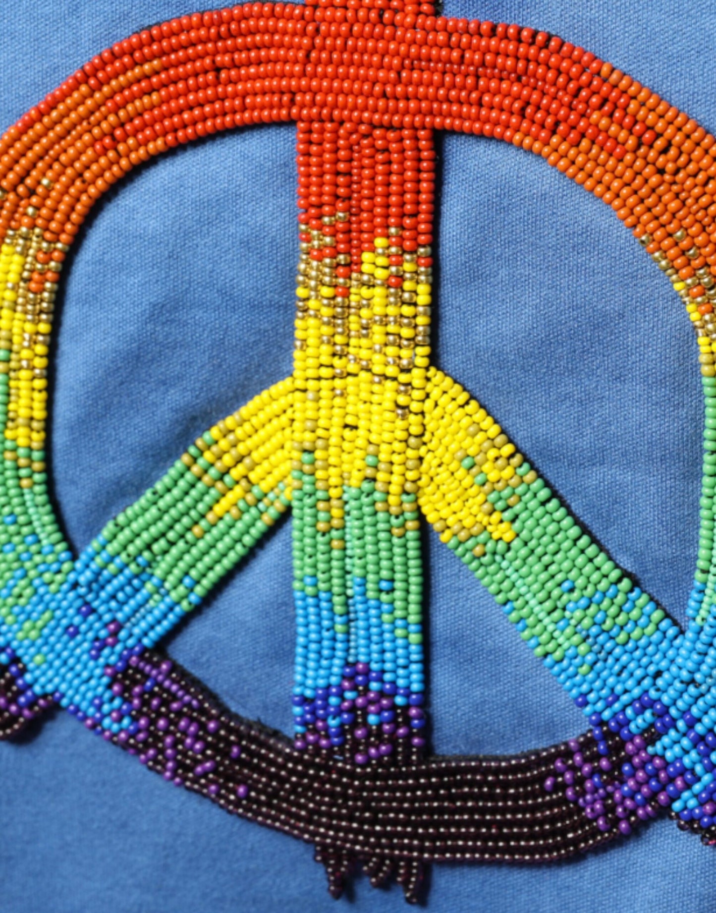 Dolce & Gabbana – Blaues Baumwoll-T-Shirt mit Batikmuster und Peace-Zeichen