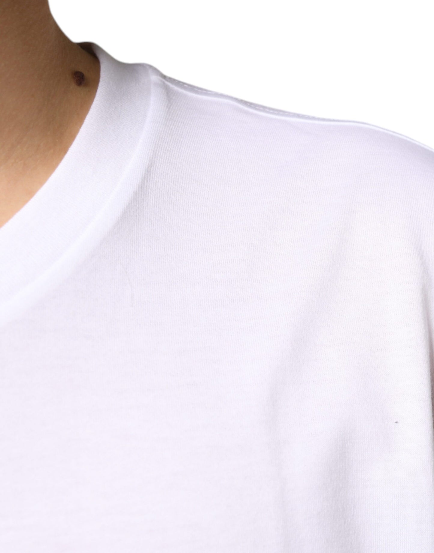 Dolce & Gabbana – Kurzärmliges T-Shirt aus Baumwolle mit DG-Logo in Weiß