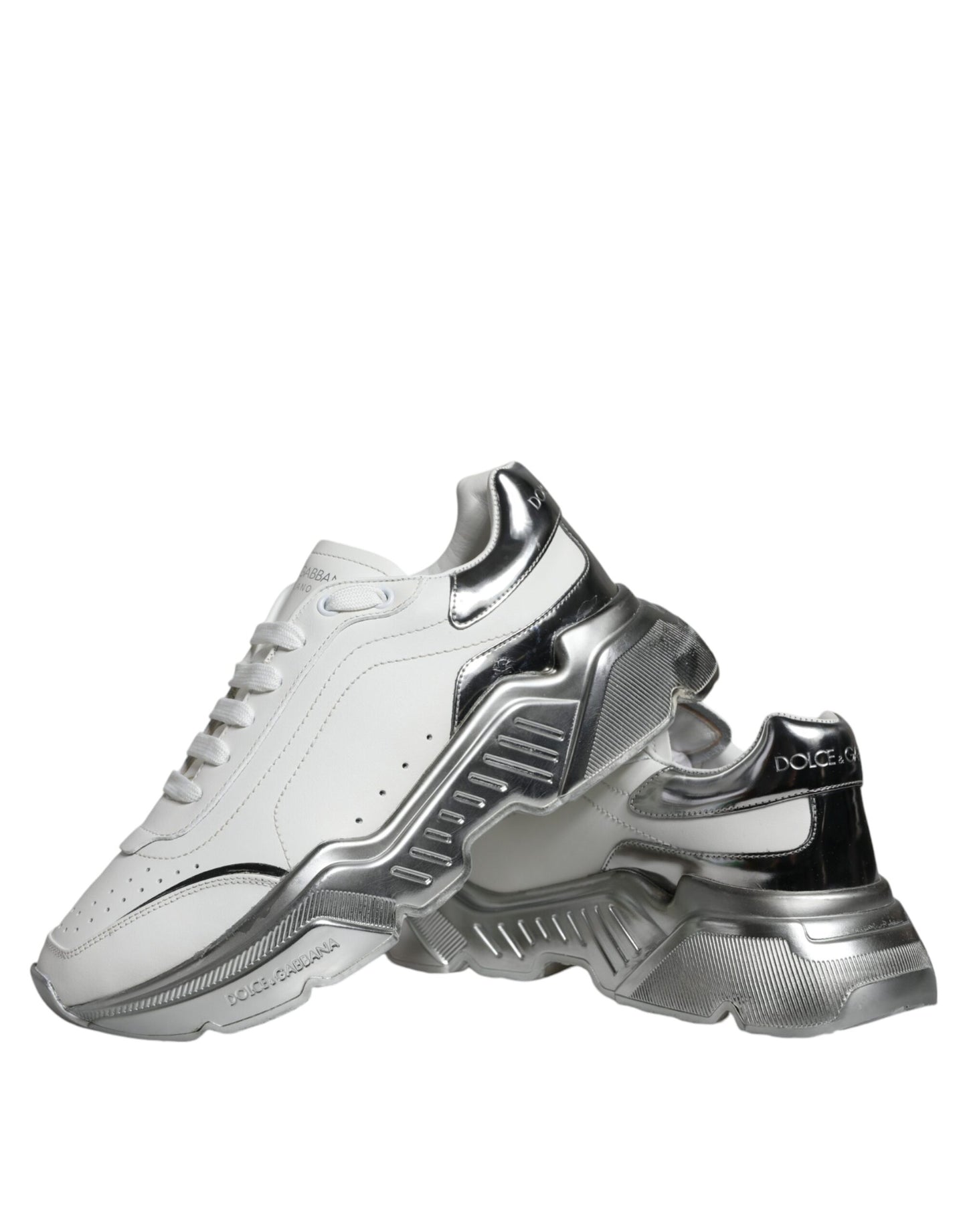 Dolce & Gabbana Weiß Silber Daymaster Low Top Sneakers Schuhe