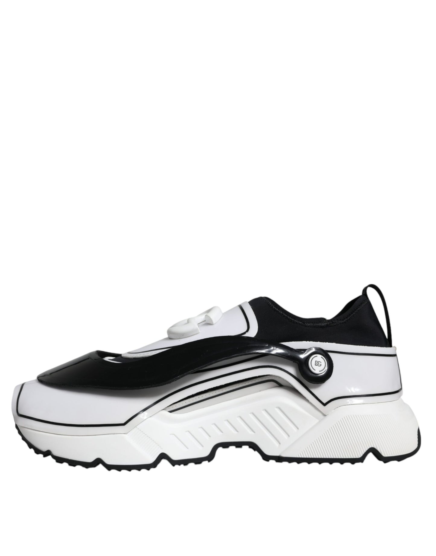 Dolce & Gabbana – Daymaster – Sneaker mit Logo-Plakette in Weiß und Schwarz