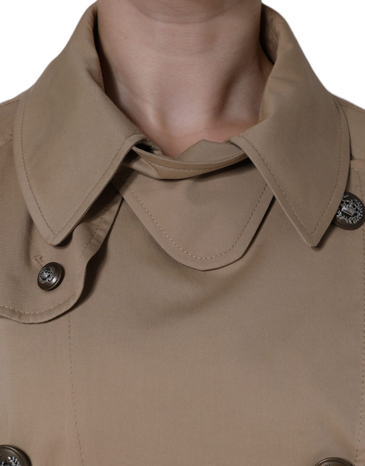 Dolce & Gabbana – Zweireihige Trenchcoat-Jacke in Khaki