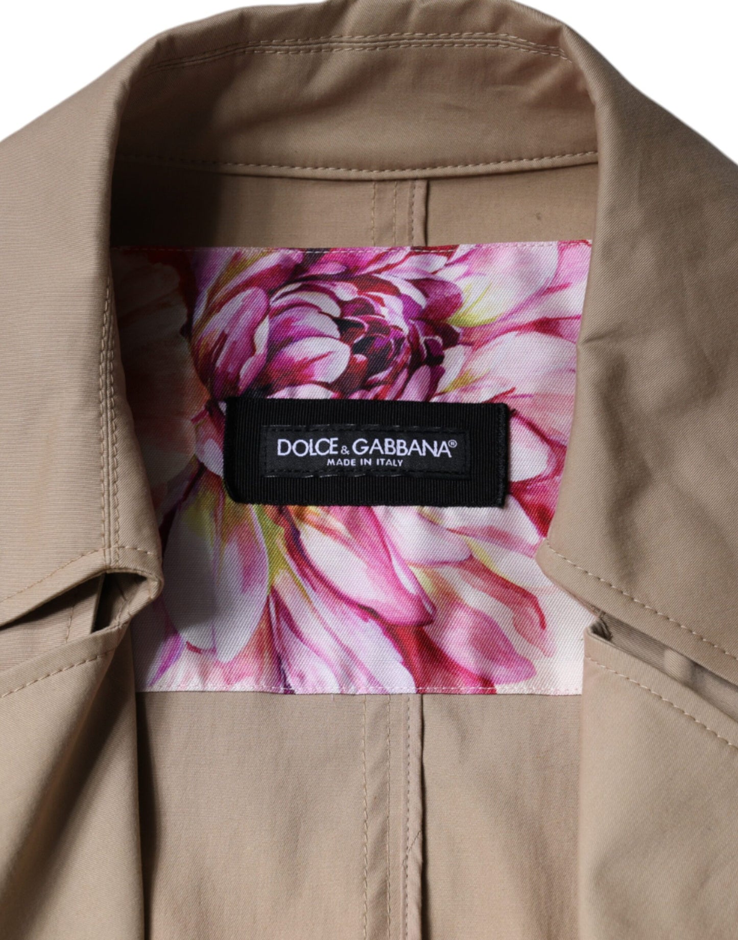 Dolce & Gabbana – Zweireihige Trenchcoat-Jacke in Khaki