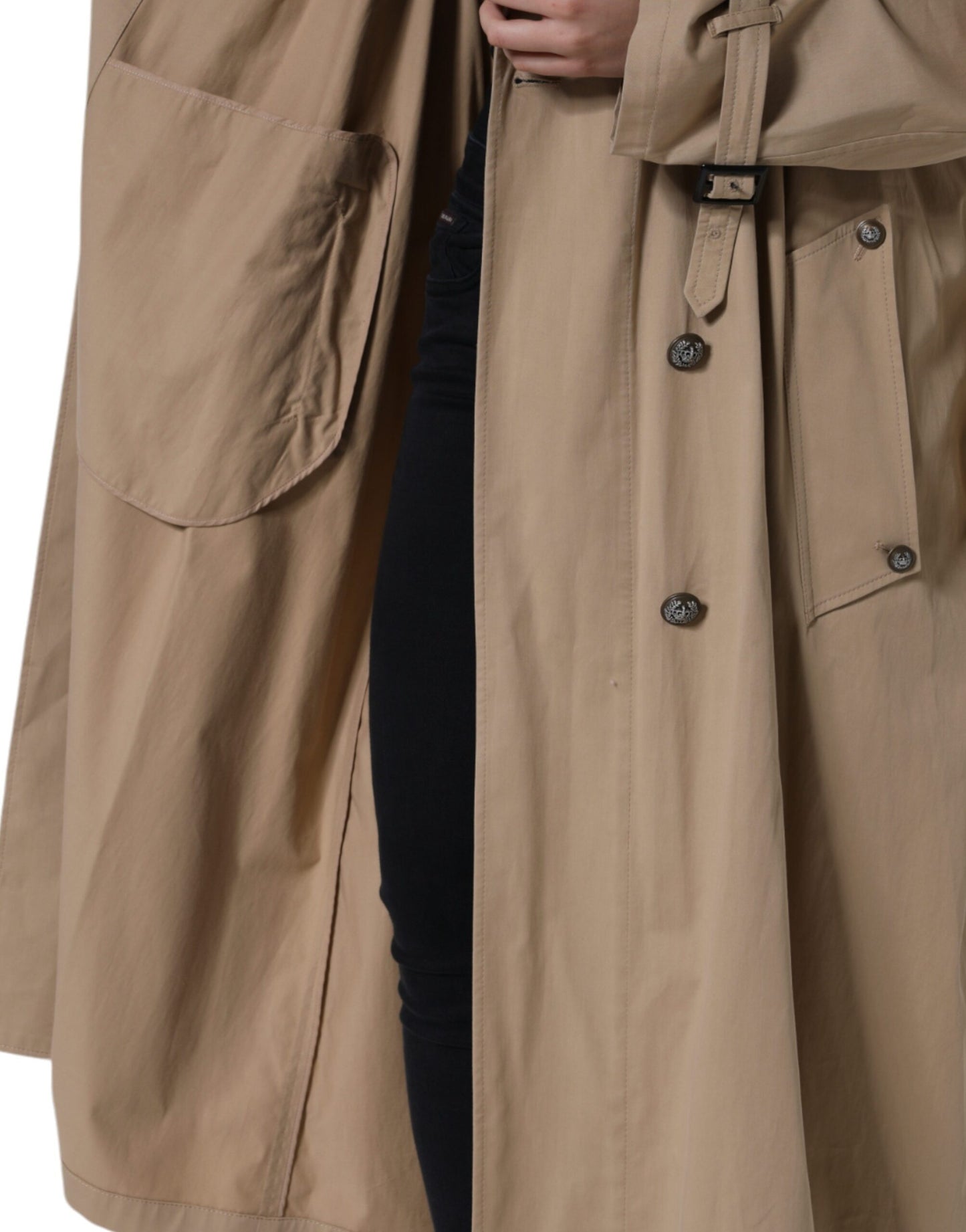 Dolce & Gabbana – Zweireihige Trenchcoat-Jacke in Khaki