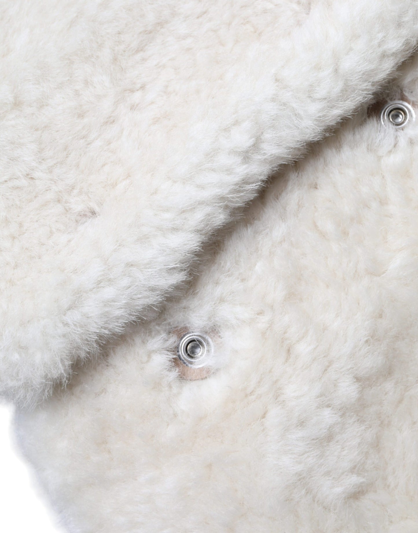 Burberry White WARRENFORD Shearling Lederweste Manteljacke