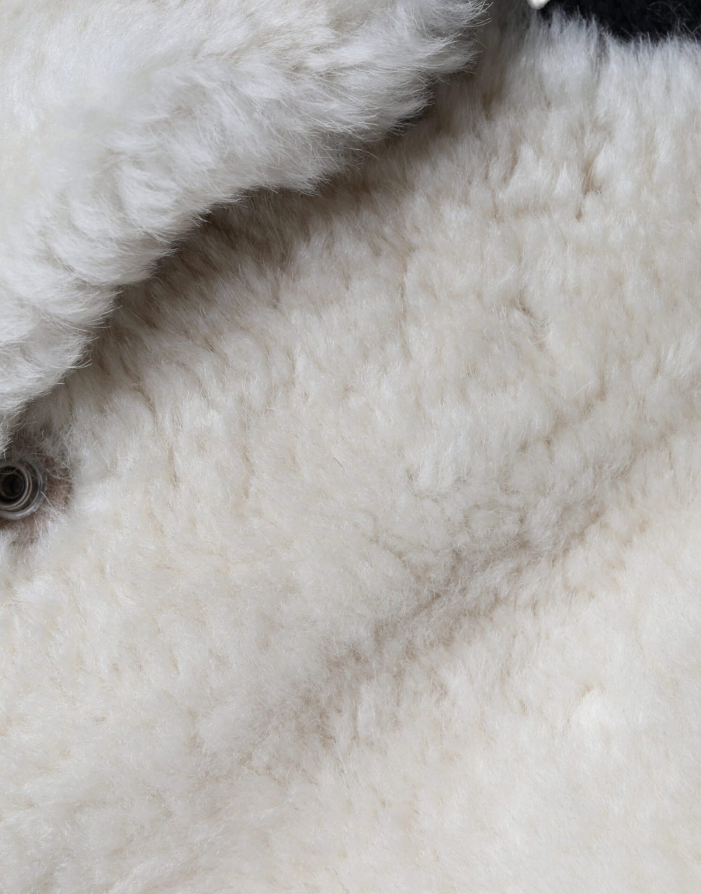 Burberry White WARRENFORD Shearling Lederweste Manteljacke