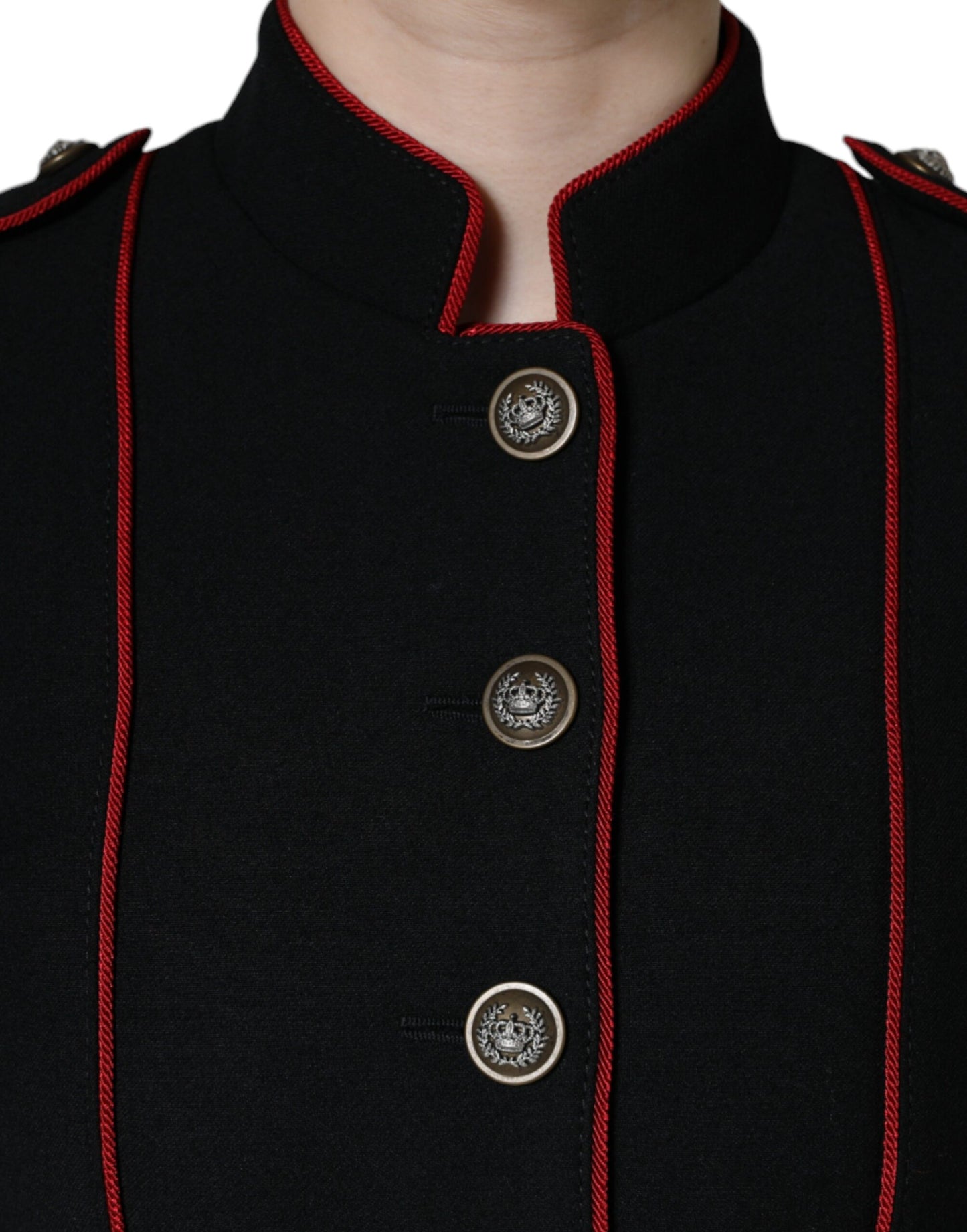 Dolce & Gabbana – Schwarze, einreihige Trenchcoat-Jacke