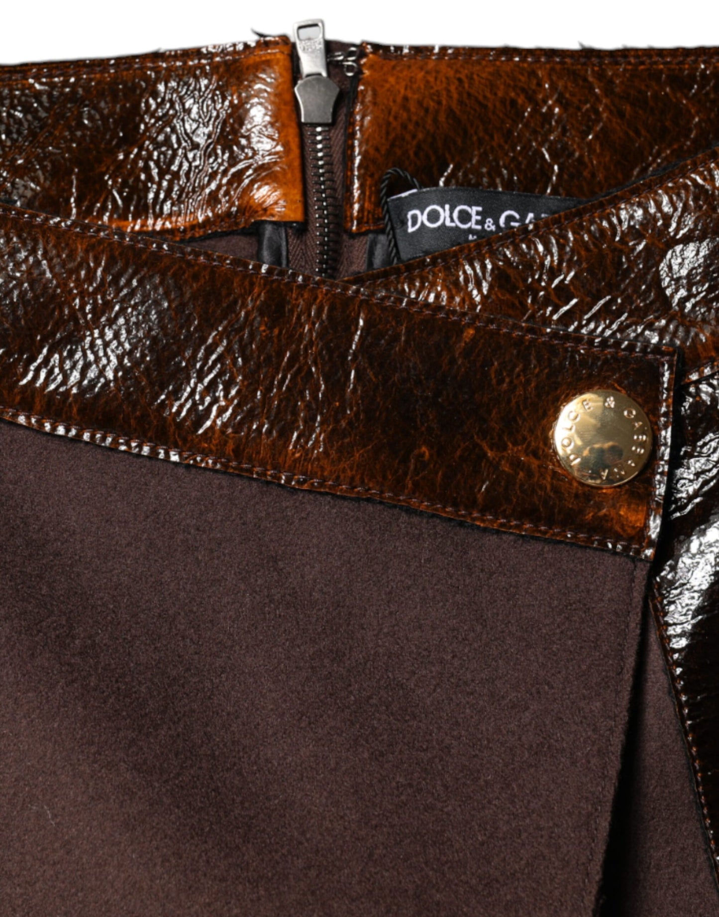 Dolce & Gabbana – Brauner A-Linien-Minirock aus Schurwolle mit mittlerer Taille