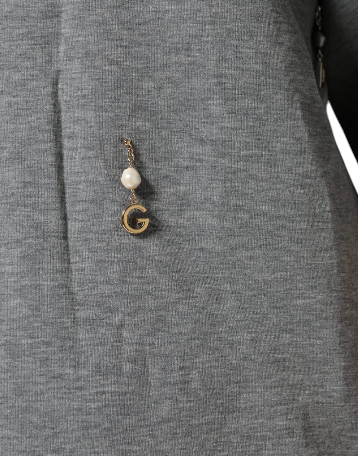 Dolce & Gabbana – T-Shirt aus grauer Baumwollmischung mit Verzierung