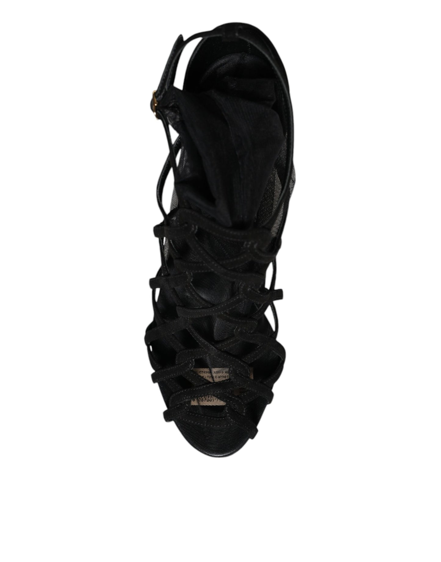 Dolce & Gabbana Schwarze Tüll Stretch Heels Sandalen Schuhe