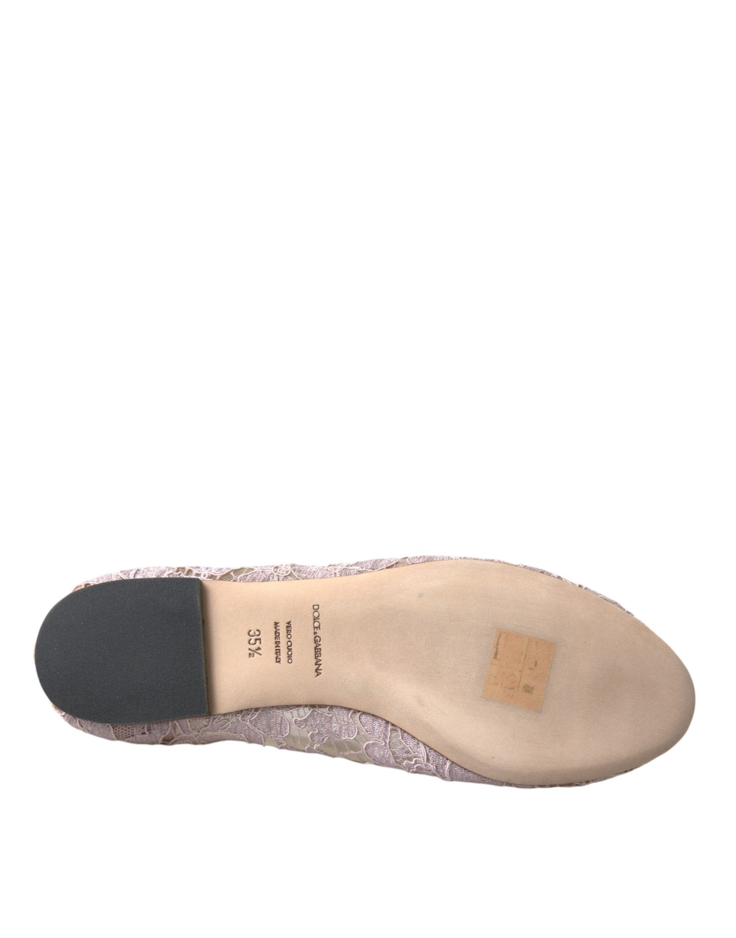 Dolce & Gabbana Rosa Spitze Kristall Ballerinas Loafer Schuhe