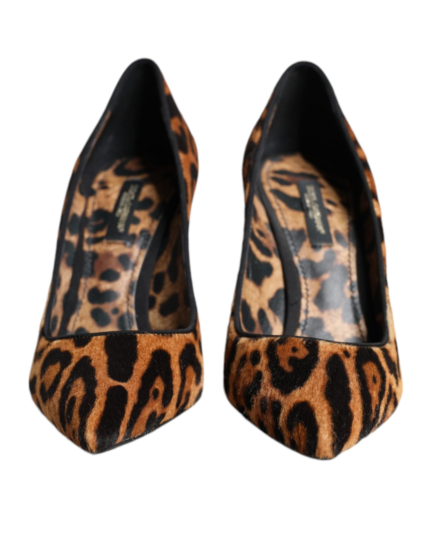 Dolce & Gabbana Braune Pumps mit Leopardenmuster aus Kalbshaar