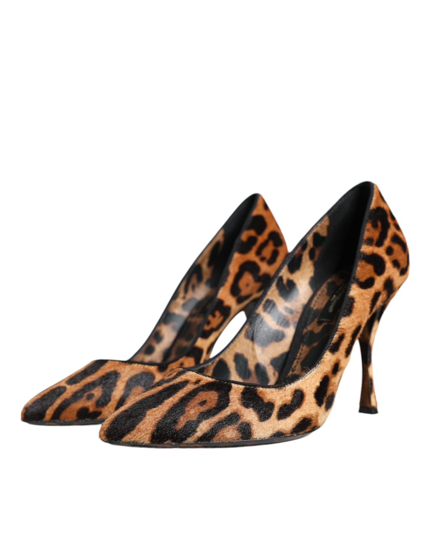 Dolce & Gabbana Braune Pumps mit Leopardenmuster aus Kalbshaar