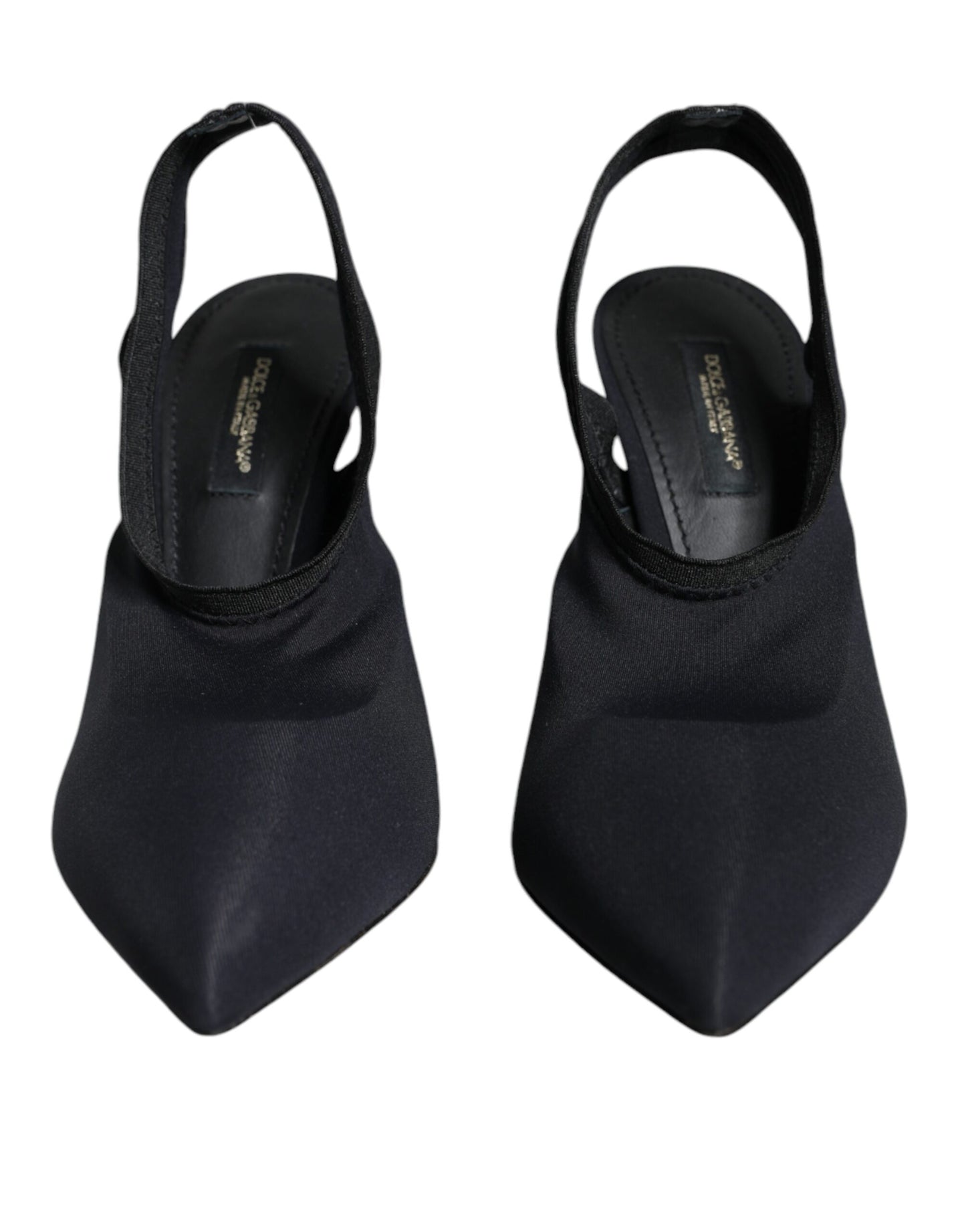Dolce & Gabbana – Slingback-Schuhe aus Stretch-Jersey in Schwarz