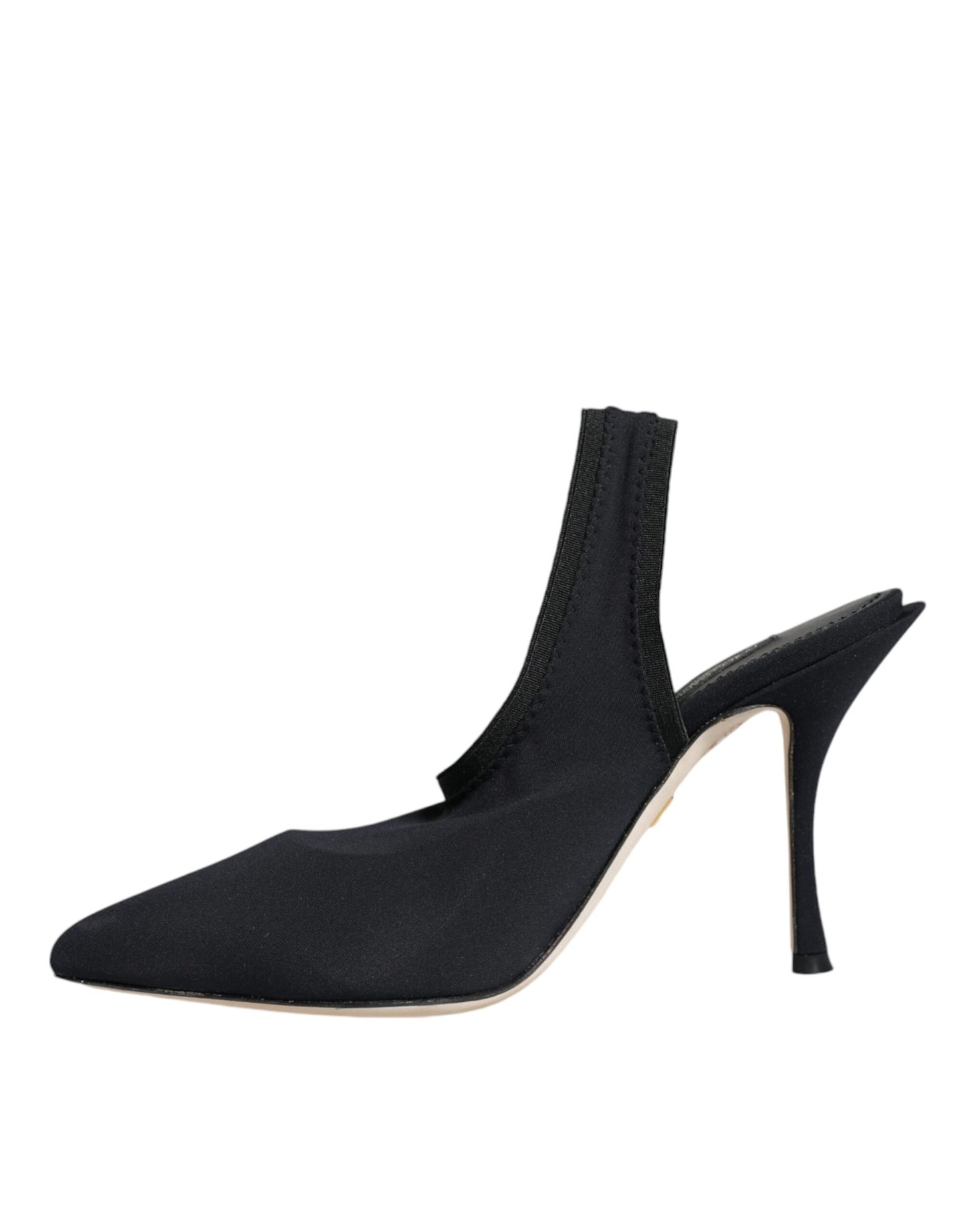 Dolce & Gabbana – Slingback-Schuhe aus Stretch-Jersey in Schwarz