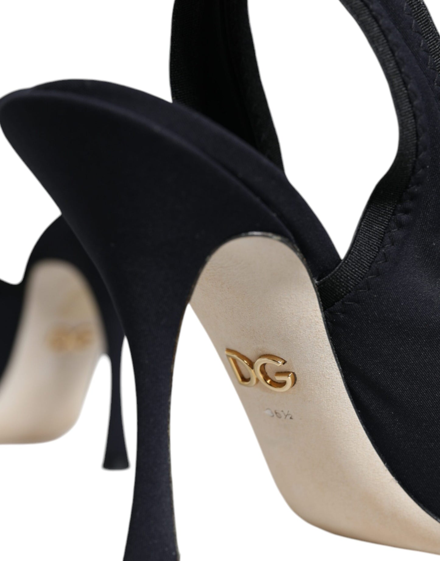 Dolce & Gabbana – Slingback-Schuhe aus Stretch-Jersey in Schwarz