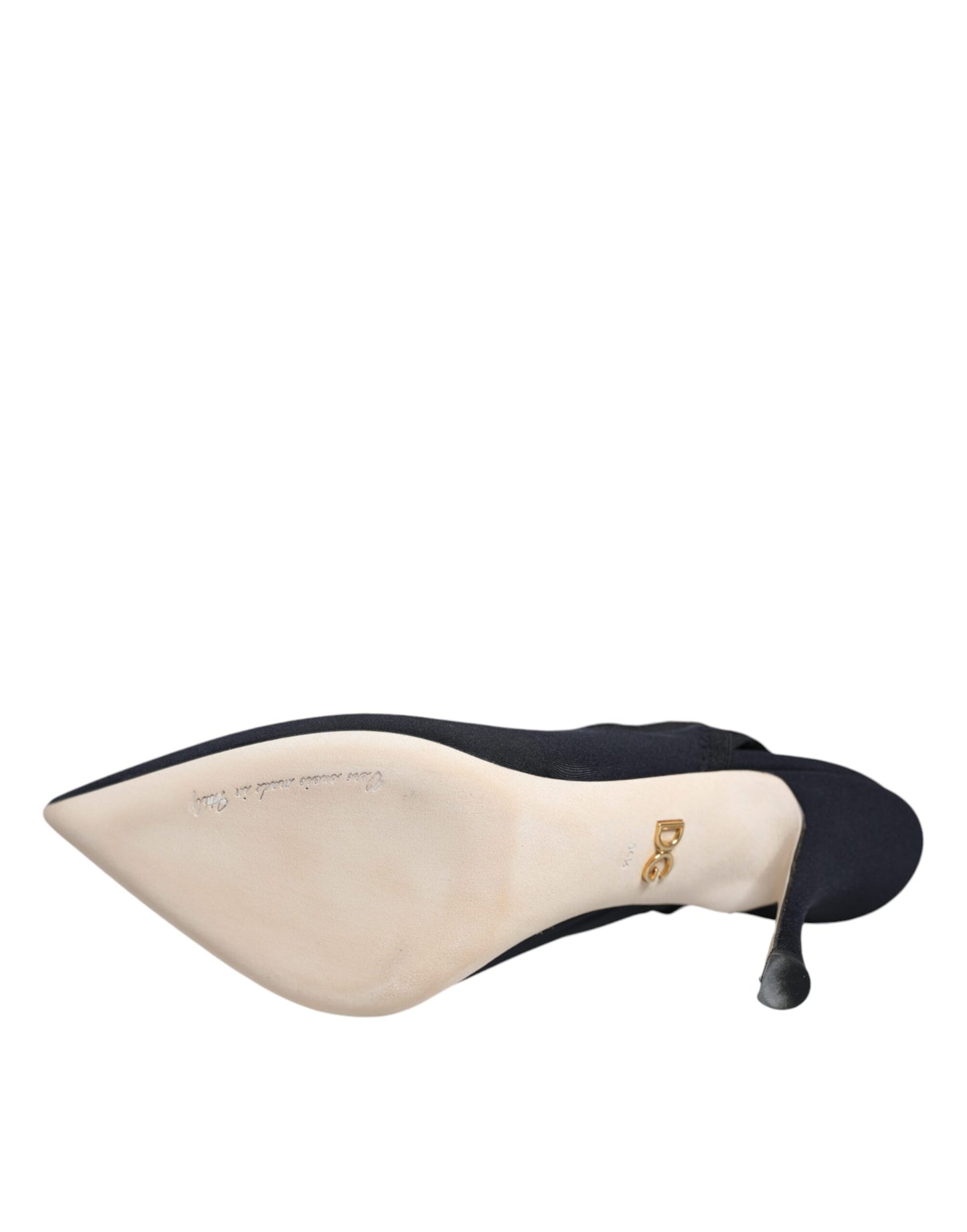 Dolce & Gabbana – Slingback-Schuhe aus Stretch-Jersey in Schwarz