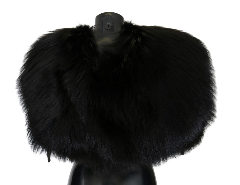 Dolce & Gabbana Schal aus schwarzem Silberfuchspelz