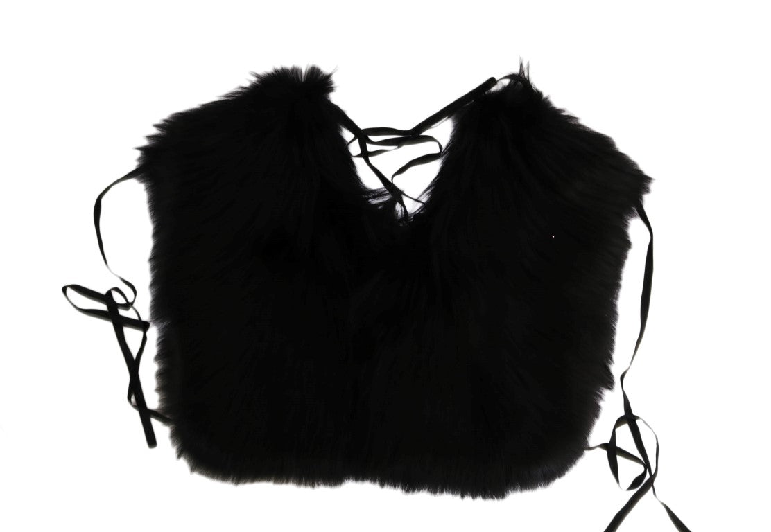 Dolce & Gabbana Schal aus schwarzem Silberfuchspelz
