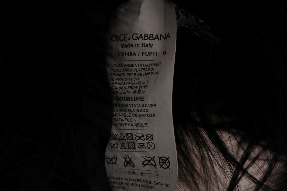 Dolce & Gabbana Schal aus schwarzem Silberfuchspelz