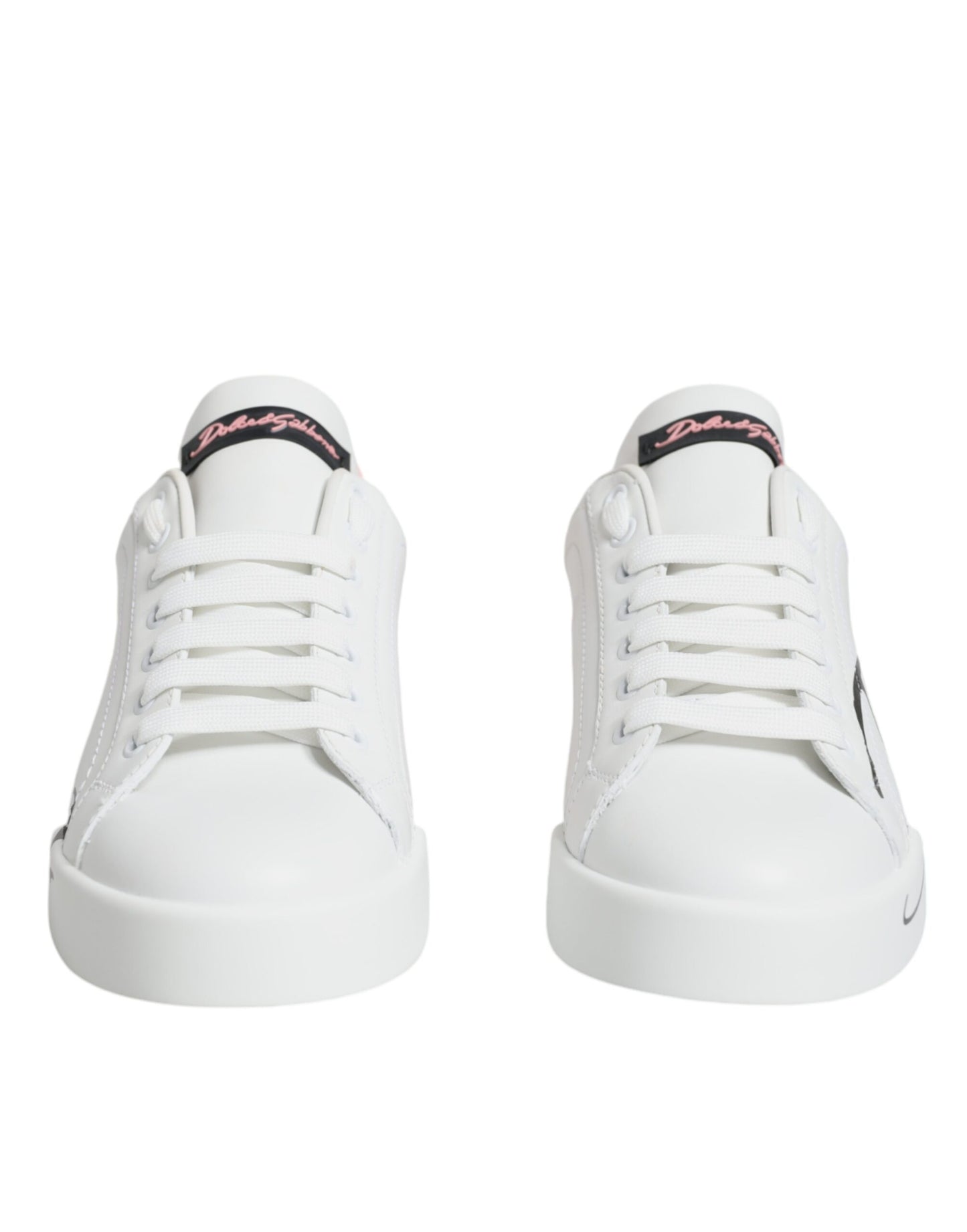 Dolce & Gabbana Weiß Rosa Portofino Low Top Sneakers Schuhe