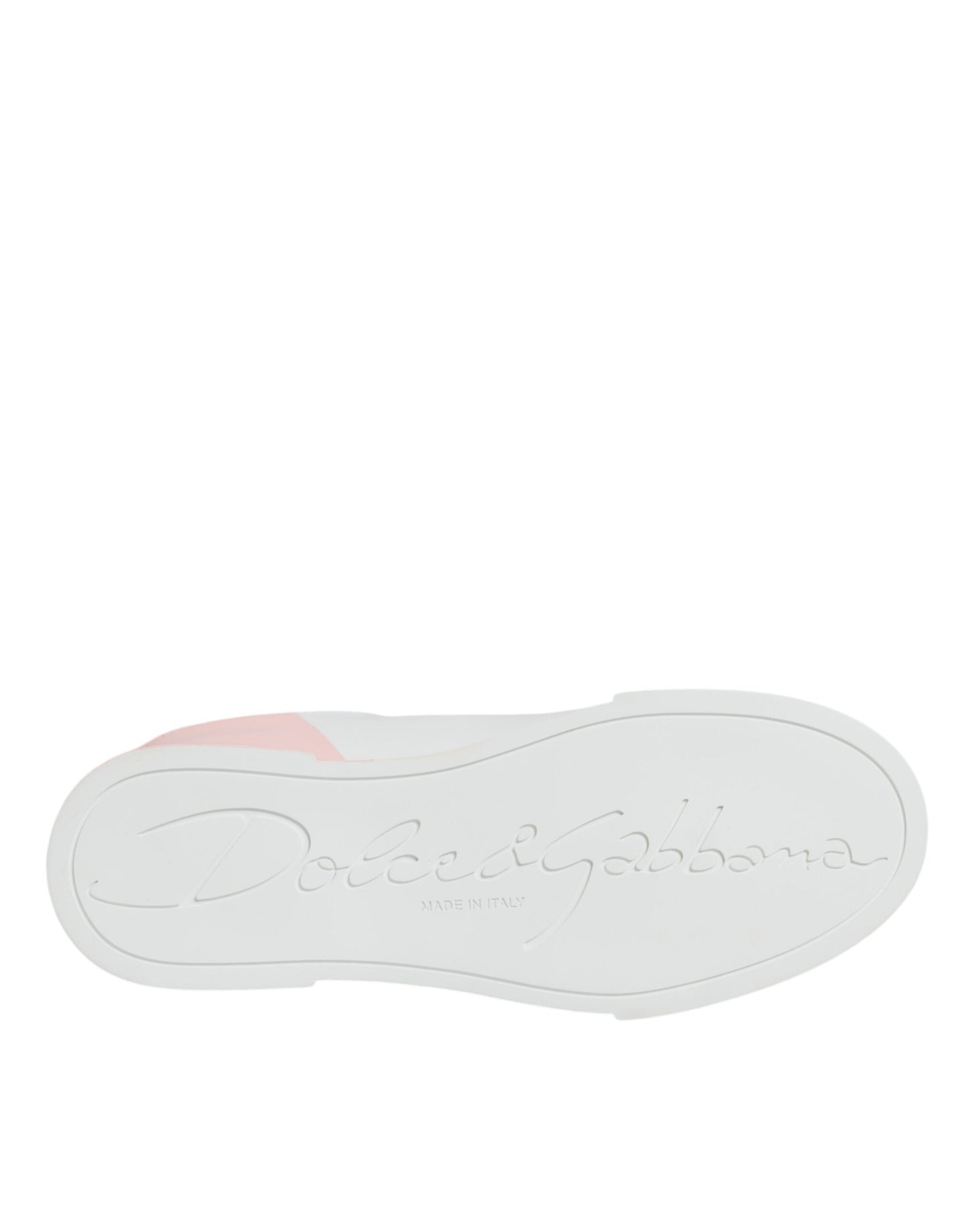 Dolce & Gabbana Weiß Rosa Portofino Low Top Sneakers Schuhe
