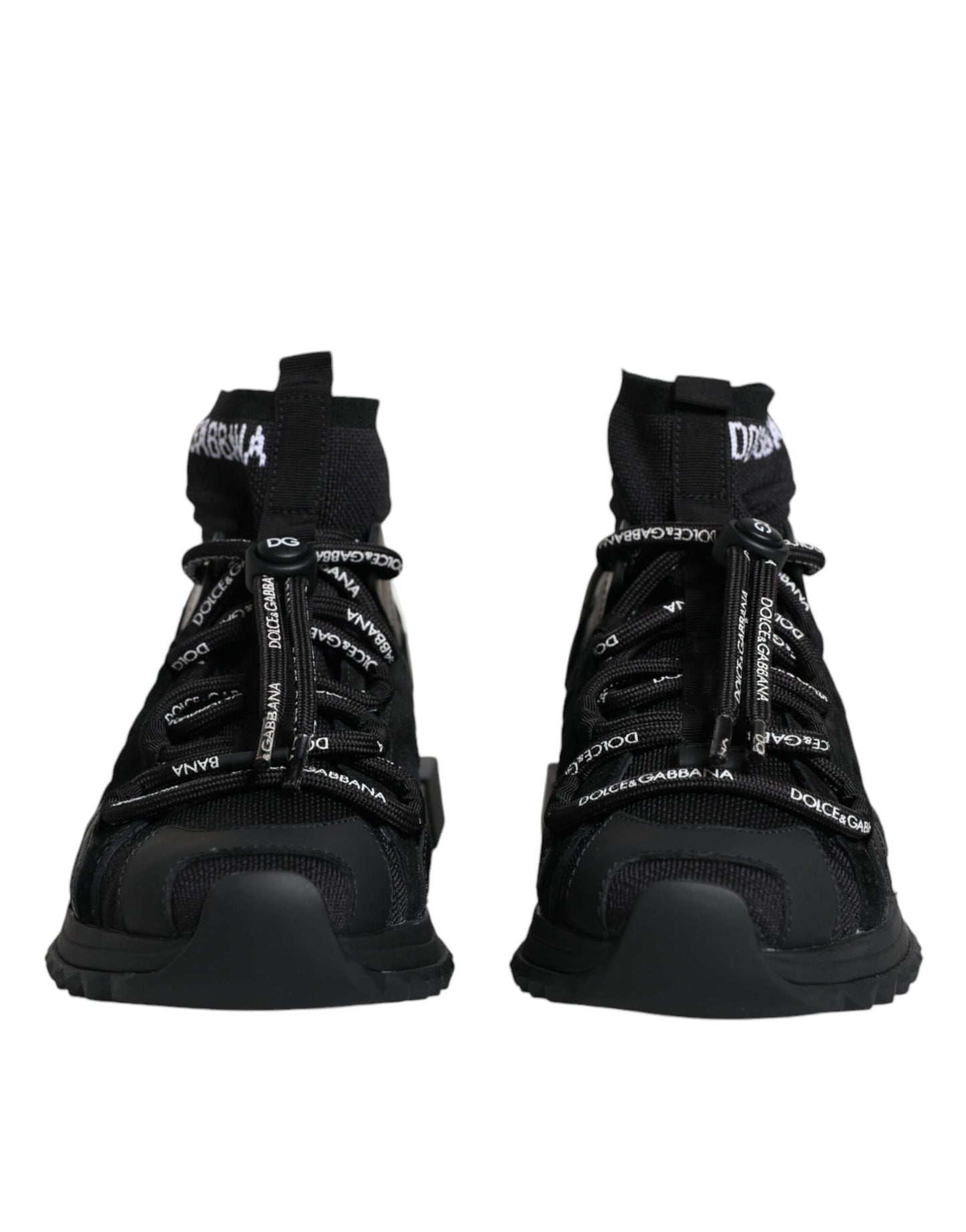 Dolce & Gabbana Schwarze Sorrento Socken Logo Sneakers Schuhe