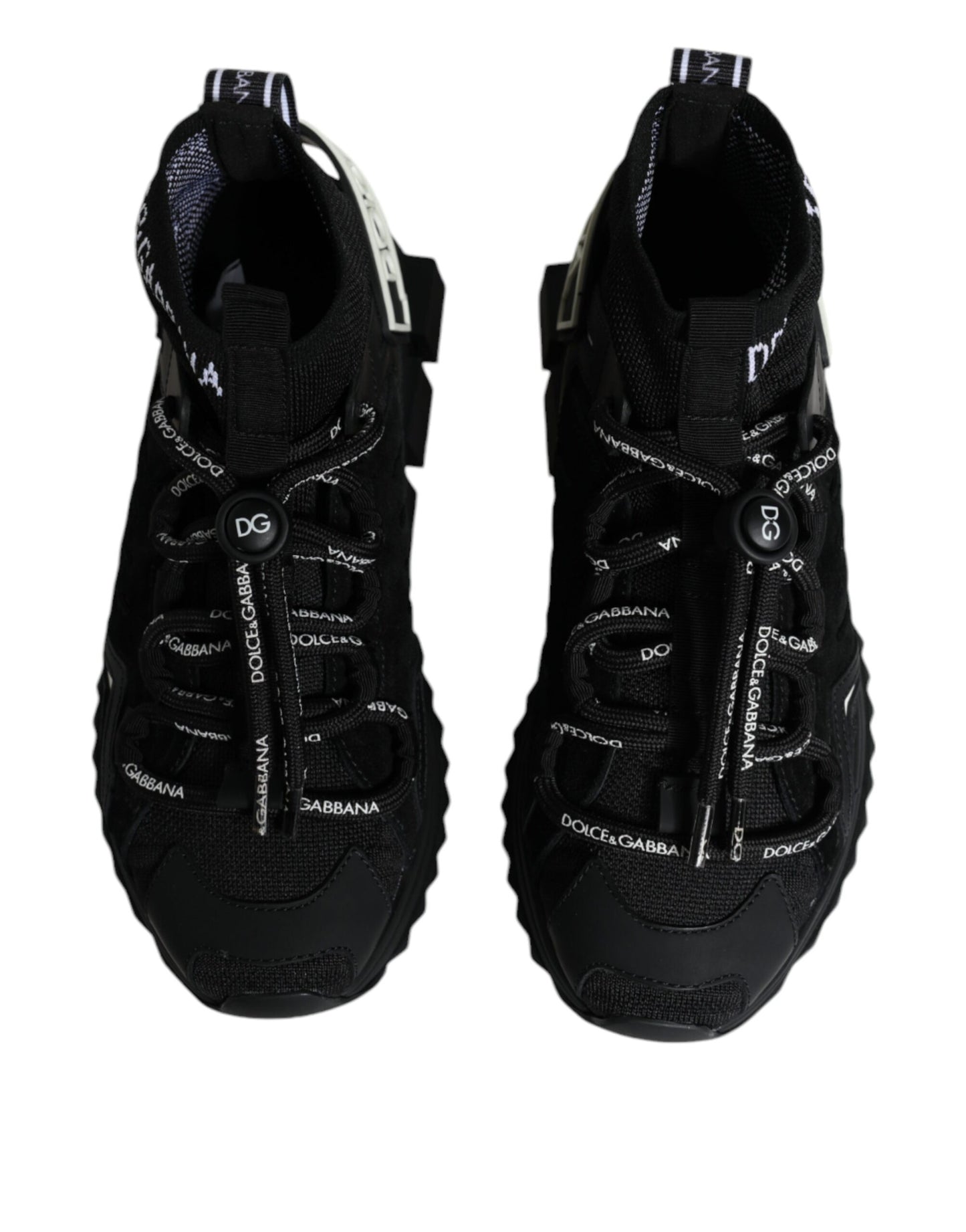 Dolce & Gabbana Schwarze Sorrento Socken Logo Sneakers Schuhe