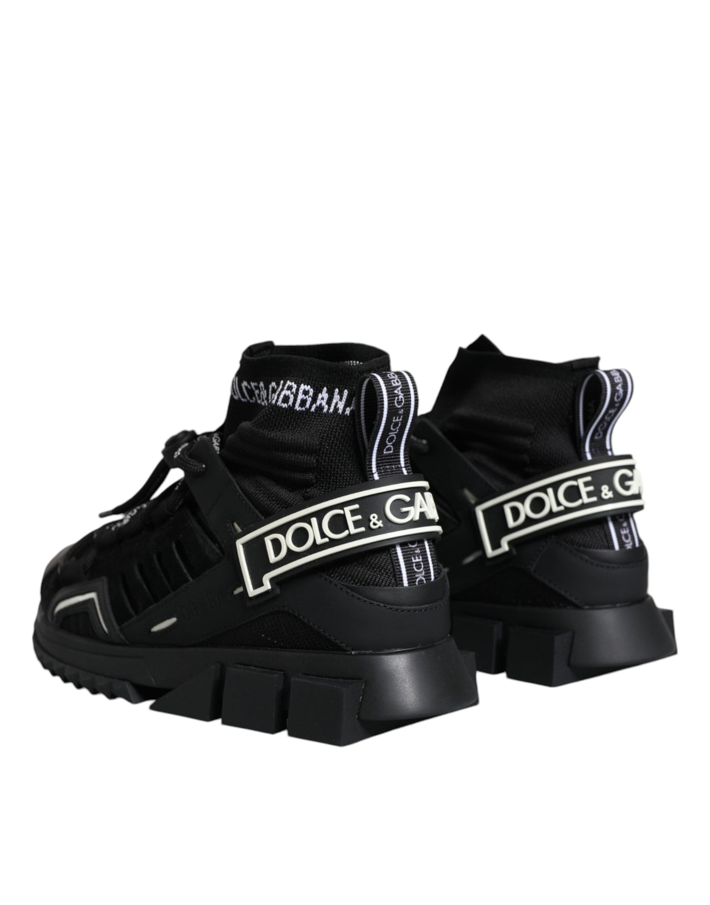 Dolce & Gabbana Schwarze Sorrento Socken Logo Sneakers Schuhe