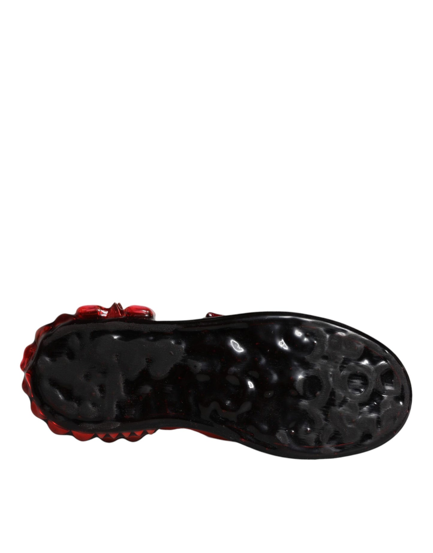 Dolce & Gabbana Weiß Rot Kristalle Leder Portofino Sneakers Schuhe