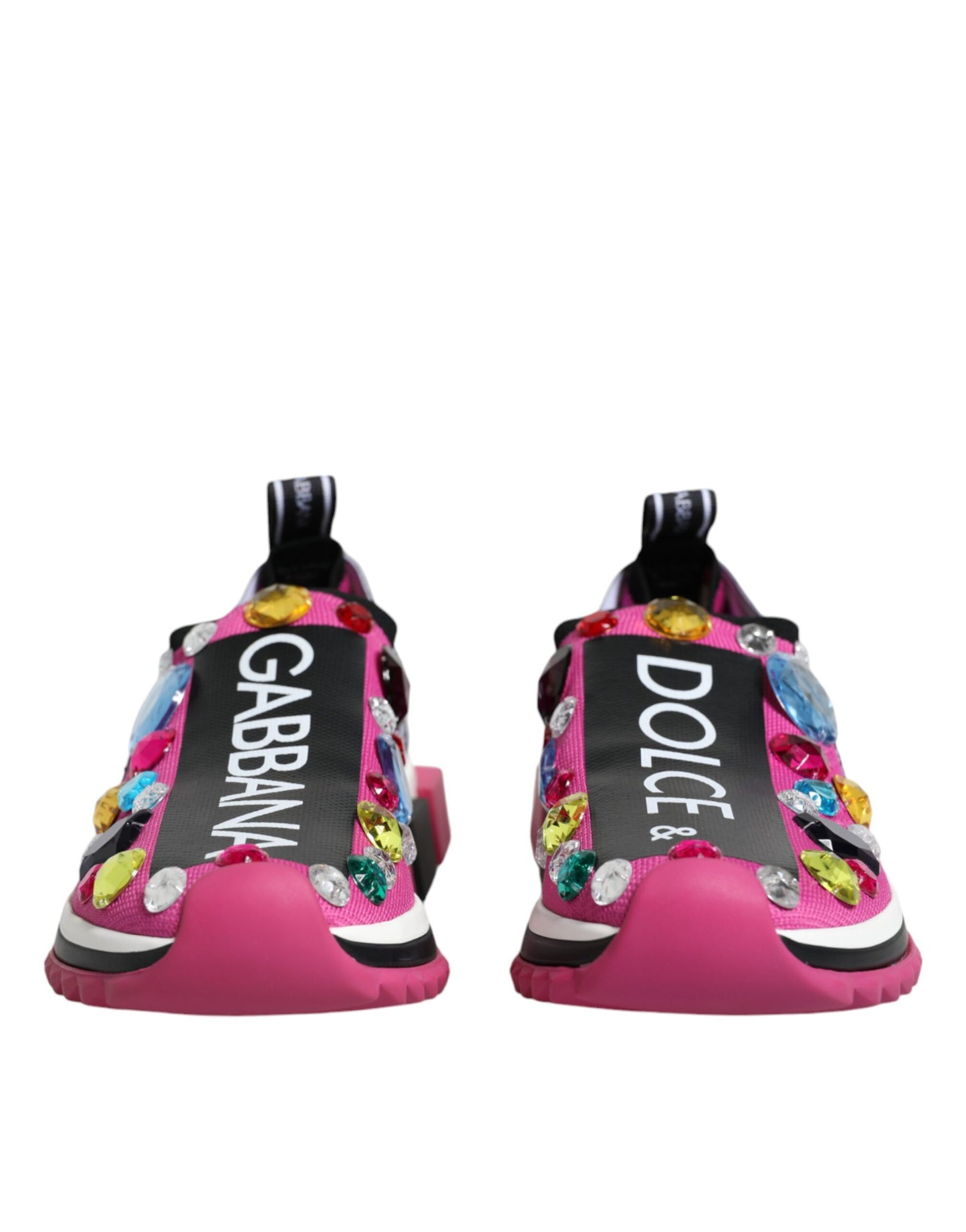 Dolce & Gabbana Pink Sorrento Kristalle Low Top Sneakers Schuhe