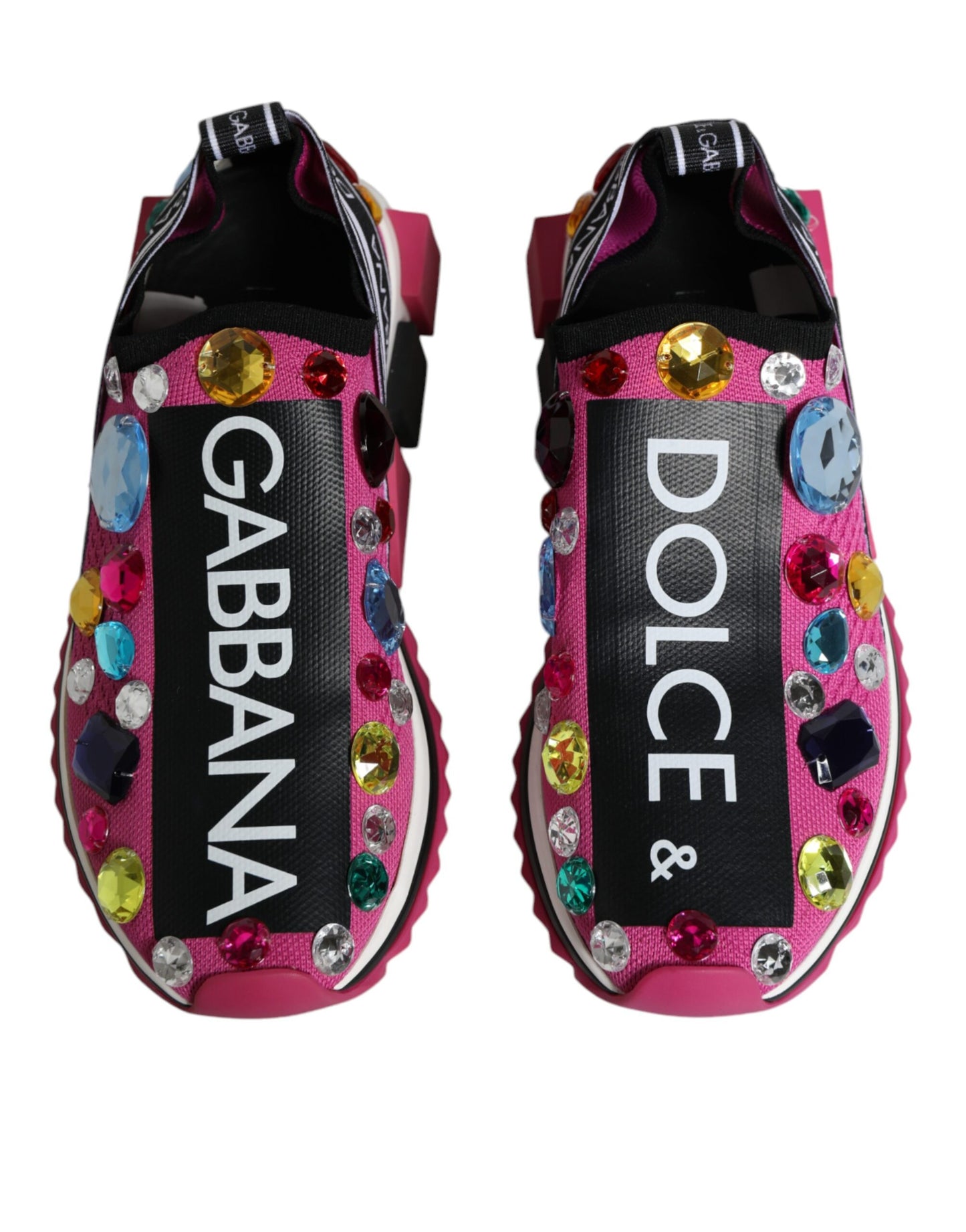 Dolce & Gabbana Pink Sorrento Kristalle Low Top Sneakers Schuhe